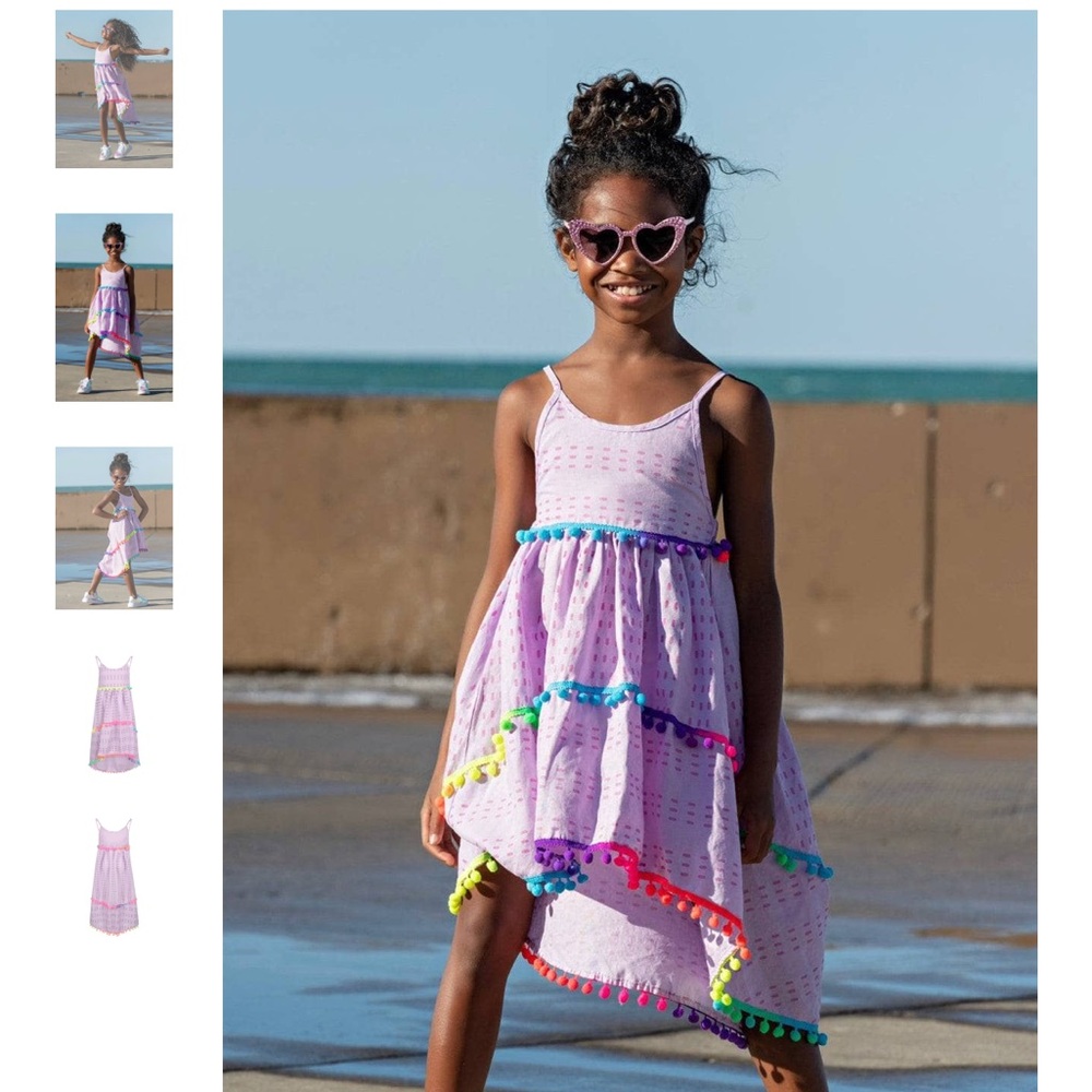 Lola + the Boys St. Barths Pom Pom high low lavender dress 2